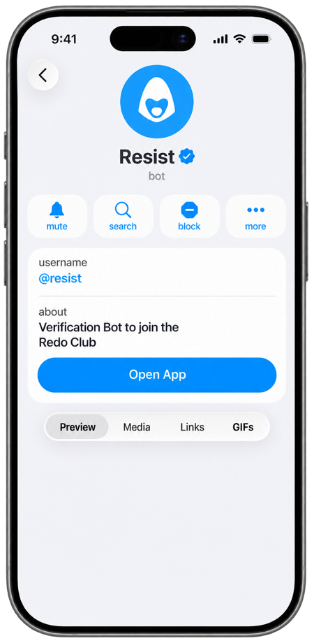 Resist verification bot: Verification Bot to join the Redo Club